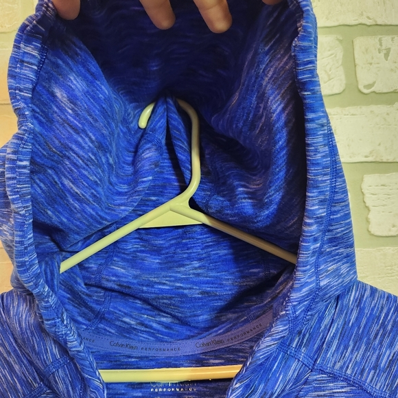 Calvin Klein Performance Womens Blue+White Hooded Wicking💧Sweater S - Picture 4 of 14